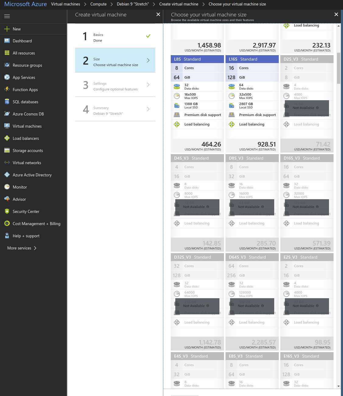 Azure VPS options